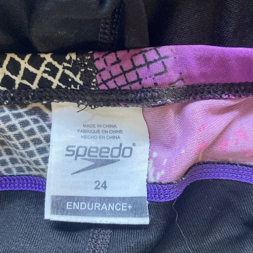 Speedo boys swim suit shorts jammers practice suit sz 24 Endurance+ Purple/black